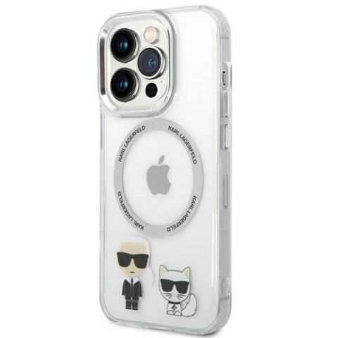 Etui Karl Lagerfeld Karl&Choupette Aluminium MagSafe na iPhone 14 Pro Max - przezroczyste Etui Karl Lagerfeld Karl&Choupette Aluminium MagSafe na iPhone 14 Pro Max - przezroczyste