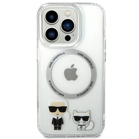 Etui Karl Lagerfeld Karl&Choupette Aluminium MagSafe na iPhone 14 Pro Max - przezroczyste Etui Karl Lagerfeld Karl&Choupette Aluminium MagSafe na iPhone 14 Pro Max - przezroczyste