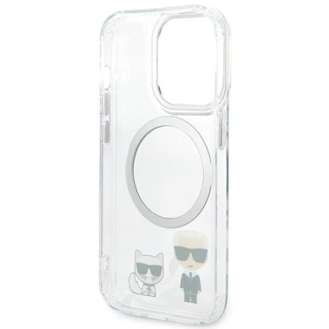 Etui Karl Lagerfeld Karl&Choupette Aluminium MagSafe na iPhone 14 Pro Max - przezroczyste Etui Karl Lagerfeld Karl&Choupette Aluminium MagSafe na iPhone 14 Pro Max - przezroczyste