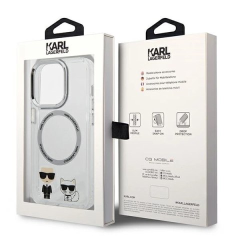 Etui Karl Lagerfeld Karl&Choupette Aluminium MagSafe na iPhone 14 Pro Max - przezroczyste Etui Karl Lagerfeld Karl&Choupette Aluminium MagSafe na iPhone 14 Pro Max - przezroczyste
