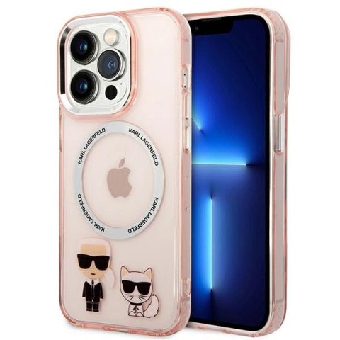 Etui Karl Lagerfeld Karl&Choupette Aluminium MagSafe na iPhone 14 Pro Max - różowe Etui Karl Lagerfeld Karl&Choupette Aluminium MagSafe na iPhone 14 Pro Max - różowe