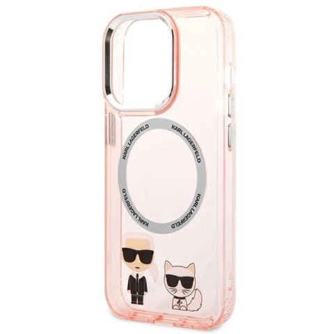 Etui Karl Lagerfeld Karl&Choupette Aluminium MagSafe na iPhone 14 Pro Max - różowe Etui Karl Lagerfeld Karl&Choupette Aluminium MagSafe na iPhone 14 Pro Max - różowe