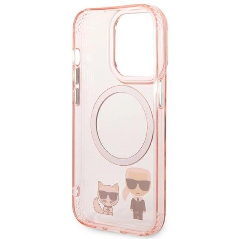 Etui Karl Lagerfeld Karl&Choupette Aluminium MagSafe na iPhone 14 Pro Max - różowe Etui Karl Lagerfeld Karl&Choupette Aluminium MagSafe na iPhone 14 Pro Max - różowe