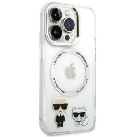 Etui Karl Lagerfeld Karl&Choupette Aluminium MagSafe na iPhone 14 Pro - przezroczyste Etui Karl Lagerfeld Karl&Choupette Aluminium MagSafe na iPhone 14 Pro - przezroczyste