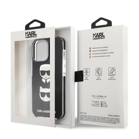 Etui Karl Lagerfeld Karl&Choupette Head na iPhone 13 Pro Max - czarne Etui Karl Lagerfeld Karl&Choupette Head na iPhone 13 Pro Max - czarne
