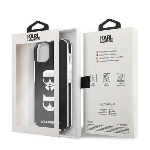 Etui Karl Lagerfeld Karl&Choupette Head na iPhone 13 mini - czarne Etui Karl Lagerfeld Karl&Choupette Head na iPhone 13 mini - czarne