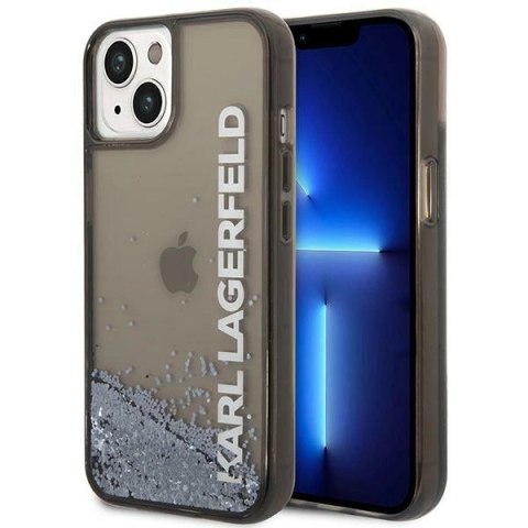 Etui Karl Lagerfeld Liquid Glitter Elong na iPhone 14 - czarne Etui Karl Lagerfeld Liquid Glitter Elong na iPhone 14 - czarne