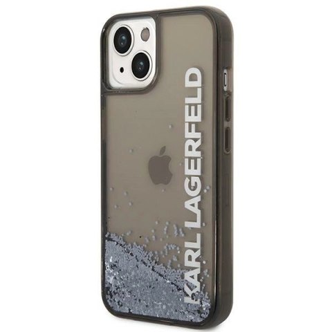 Etui Karl Lagerfeld Liquid Glitter Elong na iPhone 14 - czarne Etui Karl Lagerfeld Liquid Glitter Elong na iPhone 14 - czarne