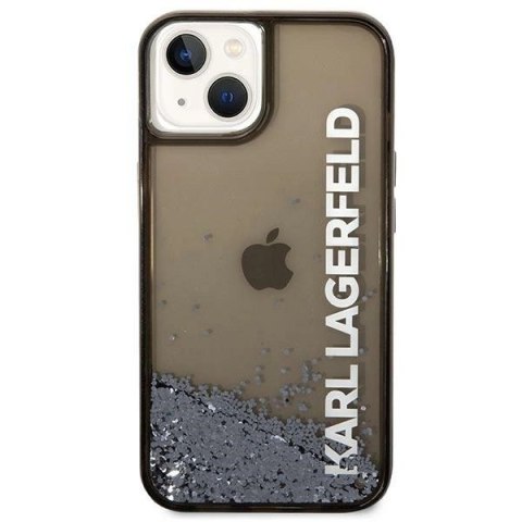 Etui Karl Lagerfeld Liquid Glitter Elong na iPhone 14 - czarne Etui Karl Lagerfeld Liquid Glitter Elong na iPhone 14 - czarne
