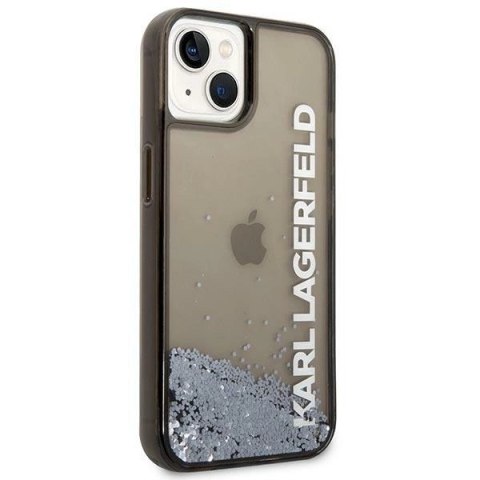 Etui Karl Lagerfeld Liquid Glitter Elong na iPhone 14 - czarne Etui Karl Lagerfeld Liquid Glitter Elong na iPhone 14 - czarne