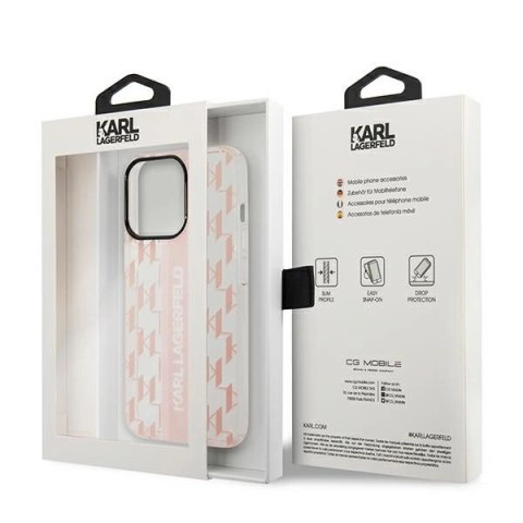 Etui Karl Lagerfeld Mono Vertical Stripe na iPhone 14 Pro 6,1" - różowe