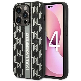 Etui Karl Lagerfeld Monogram Stripe na iPhone 14 Pro 6,1" - szare