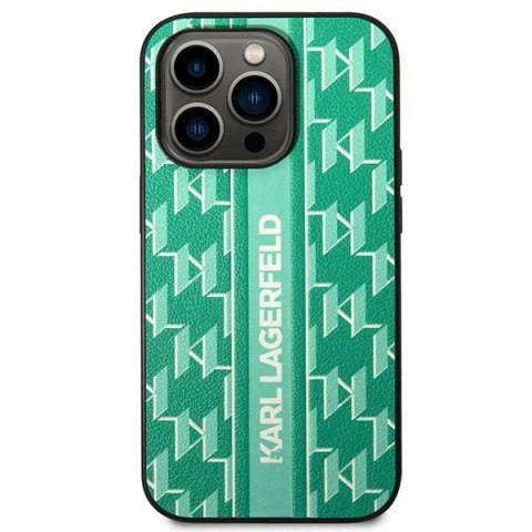 Etui Karl Lagerfeld Monogram Stripe na iPhone 14 Pro - zielone
