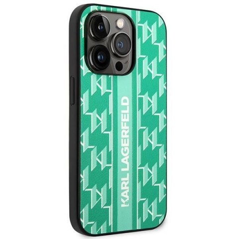 Etui Karl Lagerfeld Monogram Stripe na iPhone 14 Pro - zielone