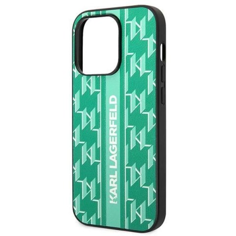Etui Karl Lagerfeld Monogram Stripe na iPhone 14 Pro - zielone