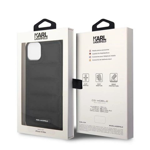 Etui Karl Lagerfeld Puffy Elongated Logo na iPhone 14 - czarne Etui Karl Lagerfeld Puffy Elongated Logo na iPhone 14 - czarne