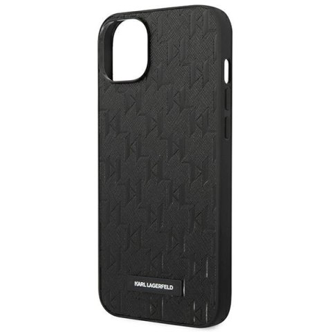 Etui Karl Lagerfeld Saffiano Mono Metal Logo na iPhone 14 Plus - czarne Etui Karl Lagerfeld Saffiano Mono Metal Logo na iPhone 14 Plus - czarne