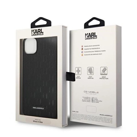 Etui Karl Lagerfeld Saffiano Mono Metal Logo na iPhone 14 Plus - czarne Etui Karl Lagerfeld Saffiano Mono Metal Logo na iPhone 14 Plus - czarne