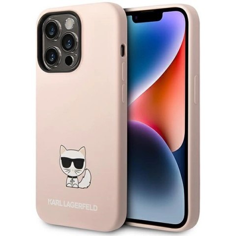 Etui Karl Lagerfeld Silicone Choupette Body na iPhone 14 Pro Max - jasnoróżowe Etui Karl Lagerfeld Silicone Choupette Body na iPhone 14 Pro Max - jasnoróżowe