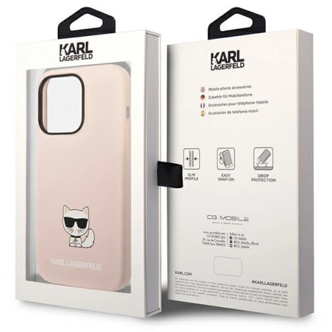 Etui Karl Lagerfeld Silicone Choupette Body na iPhone 14 Pro Max - jasnoróżowe Etui Karl Lagerfeld Silicone Choupette Body na iPhone 14 Pro Max - jasnoróżowe