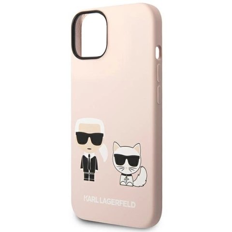 Etui Karl Lagerfeld Silicone Karl&Choupette MagSafe na iPhone 14 - jasnoróżowe Etui Karl Lagerfeld Silicone Karl&Choupette MagSafe na iPhone 14 - jasnoróżowe