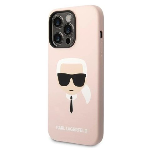 Etui Karl Lagerfeld Silicone Karl's Head MagSafe na iPhone 14 Pro Max - jasnoróżowe Etui Karl Lagerfeld Silicone Karl's Head MagSafe na iPhone 14 Pro Max - jasnoróżowe