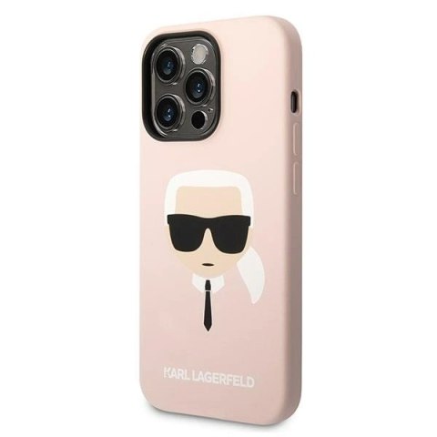 Etui Karl Lagerfeld Silicone Karl's Head MagSafe na iPhone 14 Pro - jasnoróżowe Etui Karl Lagerfeld Silicone Karl's Head MagSafe na iPhone 14 Pro - jasnoróżowe