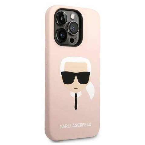 Etui Karl Lagerfeld Silicone Karl's Head MagSafe na iPhone 14 Pro - jasnoróżowe Etui Karl Lagerfeld Silicone Karl's Head MagSafe na iPhone 14 Pro - jasnoróżowe