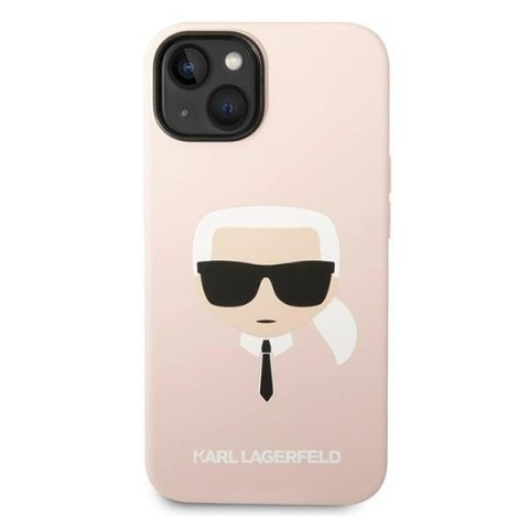 Etui Karl Lagerfeld Silicone Karl's Head na iPhone 14 Plus - różowe Etui Karl Lagerfeld Silicone Karl's Head na iPhone 14 Plus - różowe