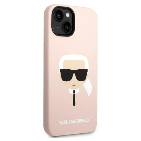 Etui Karl Lagerfeld Silicone Karl's Head na iPhone 14 Plus - różowe Etui Karl Lagerfeld Silicone Karl's Head na iPhone 14 Plus - różowe