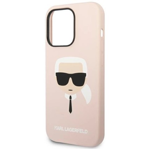 Etui Karl Lagerfeld Silicone Karl's Head na iPhone 14 Pro - różowe Etui Karl Lagerfeld Silicone Karl's Head na iPhone 14 Pro - różowe
