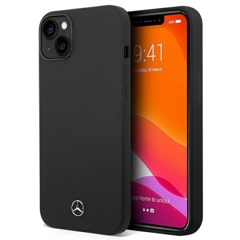 Etui Mercedes Silicone Line na iPhone 14 - czarne Etui Mercedes Silicone Line na iPhone 14 - czarne