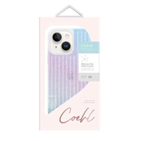 Etui Uniq Coehl Linear na iPhone 14 Plus - różowo-niebieskie Etui Uniq Coehl Linear na iPhone 14 Plus - różowo-niebieskie