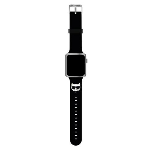 Pasek Karl Lagerfeld Silicone Choupette Heads na Apple Watch 42/44/45mm - czarny Pasek Karl Lagerfeld Silicone Choupette Heads na Apple Watch 42/44/45mm - czarny