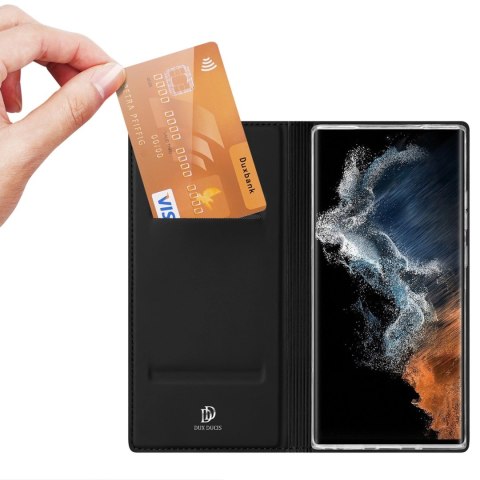 Dux Ducis Skin Pro etui Samsung Galaxy S23 Ultra pokrowiec z klapką portfel na kartę podstawka czarne Dux Ducis Skin Pro etui Samsung Galaxy S23 Ultra pokrowiec z klapką portfel na kartę podstawka czarne