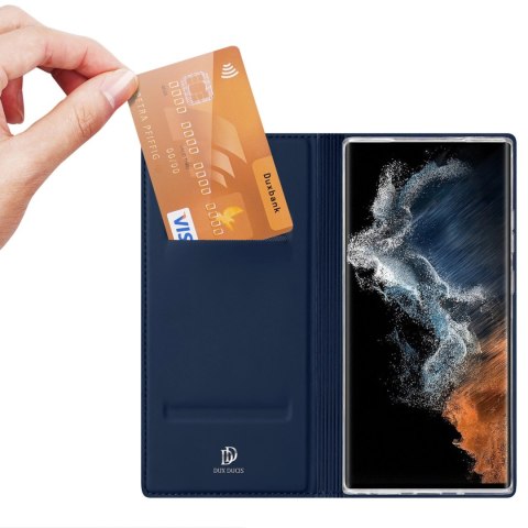 Dux Ducis Skin Pro etui Samsung Galaxy S23 Ultra pokrowiec z klapką portfel na kartę podstawka niebieskie Dux Ducis Skin Pro etui Samsung Galaxy S23 Ultra pokrowiec z klapką portfel na kartę podstawka niebieskie