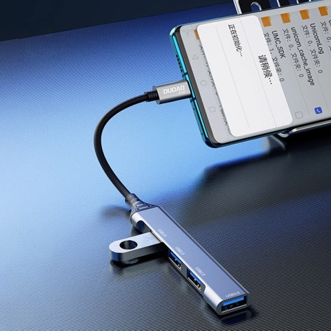 Dudao HUB 4w1 USB-C - 4x USB-A (3 x USB2.0 / USB3.0) 6,3cm czarny (A16T) Dudao HUB 4w1 USB-C - 4x USB-A (3 x USB2.0 / USB3.0) 6,3cm czarny (A16T)