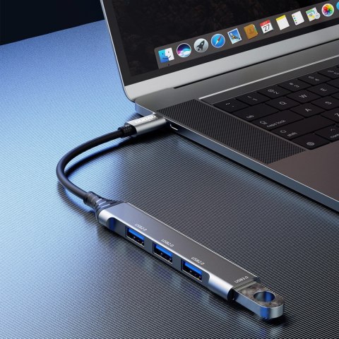 Dudao HUB 4w1 USB-C - 4x USB-A (3 x USB2.0 / USB3.0) 6,3cm czarny (A16T) Dudao HUB 4w1 USB-C - 4x USB-A (3 x USB2.0 / USB3.0) 6,3cm czarny (A16T)