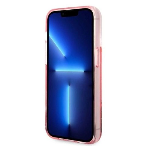 Etui Karl Lagerfeld Liquid Glitter Big KL na iPhone 14 Pro Max 6,7" - różowe