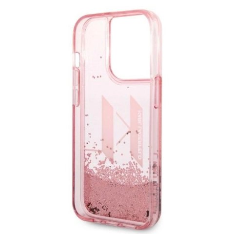 Etui Karl Lagerfeld Liquid Glitter Big KL na iPhone 14 Pro Max 6,7" - różowe