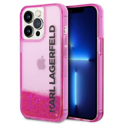 Etui Karl Lagerfeld Liquid Glitter Elong na iPhone 14 Pro Max - różowe Etui Karl Lagerfeld Liquid Glitter Elong na iPhone 14 Pro Max - różowe