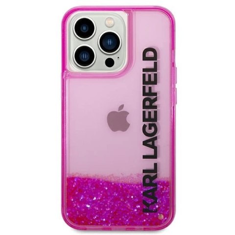 Etui Karl Lagerfeld Liquid Glitter Elong na iPhone 14 Pro Max - różowe Etui Karl Lagerfeld Liquid Glitter Elong na iPhone 14 Pro Max - różowe