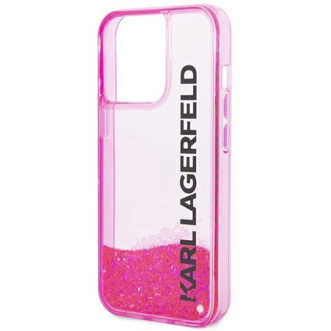 Etui Karl Lagerfeld Liquid Glitter Elong na iPhone 14 Pro Max - różowe Etui Karl Lagerfeld Liquid Glitter Elong na iPhone 14 Pro Max - różowe