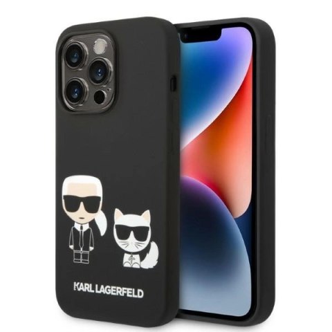 Etui Karl Lagerfeld Liquid Silicone Karl&Choupette MagSafe na iPhone 14 Pro - czarne Etui Karl Lagerfeld Liquid Silicone Karl&Choupette MagSafe na iPhone 14 Pro - czarne