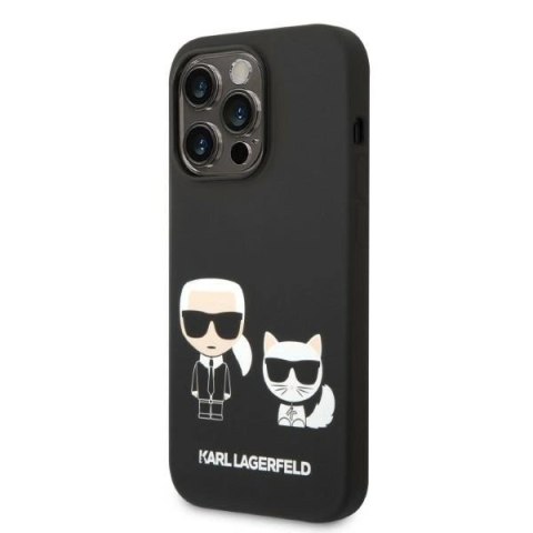 Etui Karl Lagerfeld Liquid Silicone Karl&Choupette MagSafe na iPhone 14 Pro - czarne Etui Karl Lagerfeld Liquid Silicone Karl&Choupette MagSafe na iPhone 14 Pro - czarne