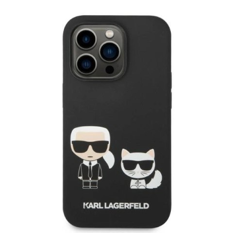 Etui Karl Lagerfeld Liquid Silicone Karl&Choupette MagSafe na iPhone 14 Pro - czarne Etui Karl Lagerfeld Liquid Silicone Karl&Choupette MagSafe na iPhone 14 Pro - czarne