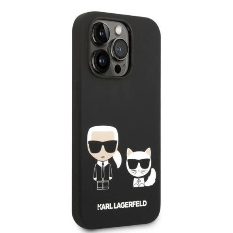 Etui Karl Lagerfeld Liquid Silicone Karl&Choupette MagSafe na iPhone 14 Pro - czarne Etui Karl Lagerfeld Liquid Silicone Karl&Choupette MagSafe na iPhone 14 Pro - czarne