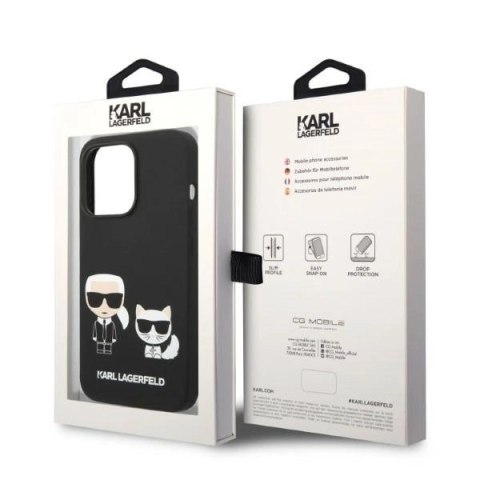 Etui Karl Lagerfeld Liquid Silicone Karl&Choupette MagSafe na iPhone 14 Pro - czarne Etui Karl Lagerfeld Liquid Silicone Karl&Choupette MagSafe na iPhone 14 Pro - czarne