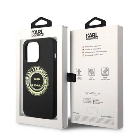 Etui Karl Lagerfeld Silicone RSG na iPhone 14 Pro - czarne Etui Karl Lagerfeld Silicone RSG na iPhone 14 Pro - czarne