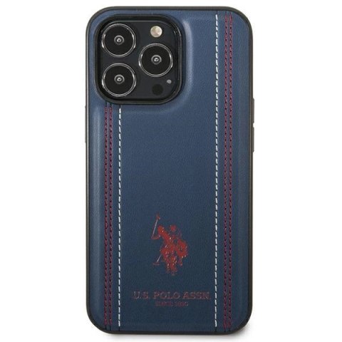 Etui U.S. Polo Assn. Leather Stitch na iPhone 14 Pro Max - granatowe Etui U.S. Polo Assn. Leather Stitch na iPhone 14 Pro Max - granatowe